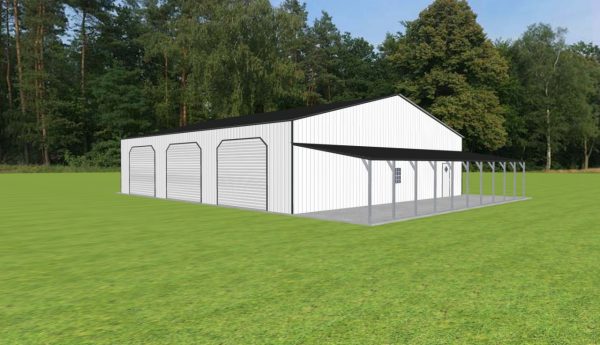 Garage with Lean To 48 x 55 x 12