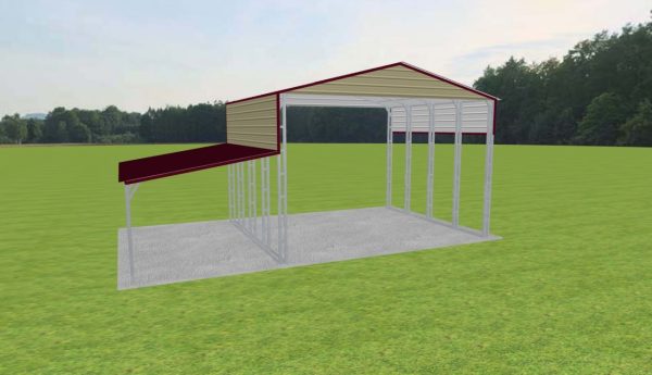 2 Car Carport 24 x 20 x 15