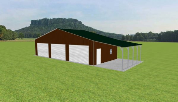 Garage with Lean To 46 x 20 x 10