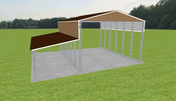 2 Car Carport 24 x 30 x 15