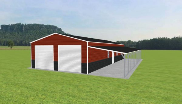 Garage with Lean To 22 x 50 x 9