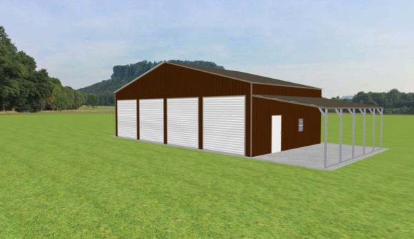 Workshop Garage with Lean To 46 x 25 x 12