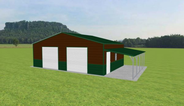 Double Garage with Lean To 30 x 20 x 9