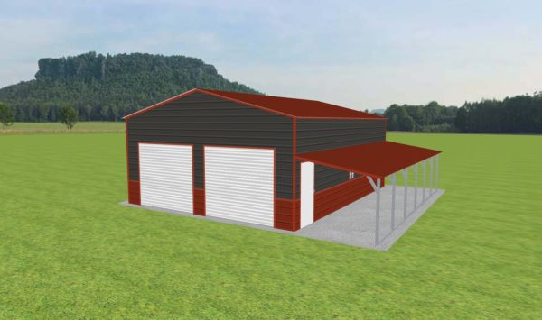 Garage with Lean To 24 x 30 x 11