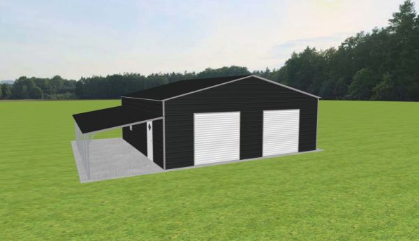 2 Car Garage with Lean To 30 x 30 x 10