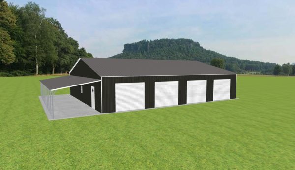 Garage with Lean To 46 x 55 x 10