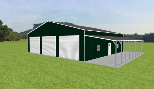 Garage with Lean To 46 x 45 x 12