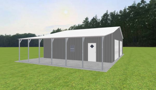 2 Car Garage with Lean To 38 x 30 x 10 - Image 2