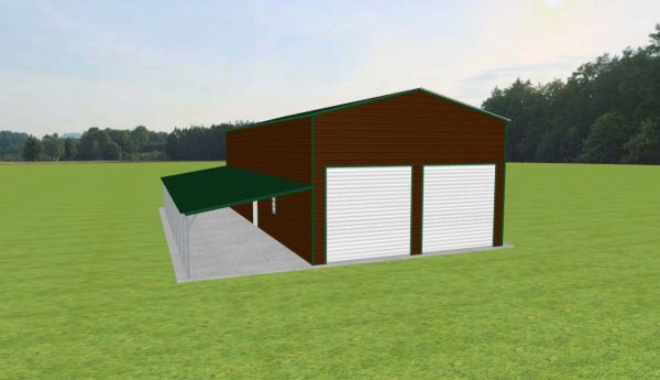 Garage with Lean To 24 x 50 x 15