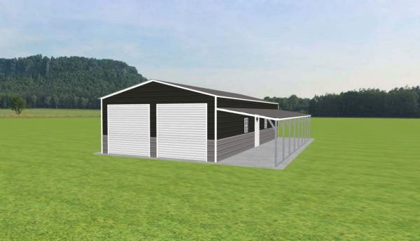 Garage with Lean To 20 x 40 x 9