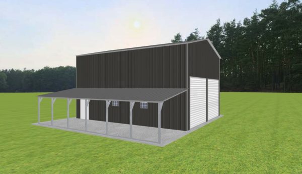 Garage with Lean To 24 x 30 x 16 - Image 2