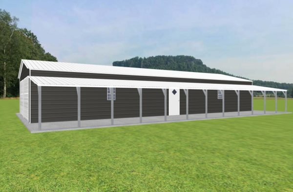 2 Car Garage with Lean To 24 x 60 x 9 - Image 2