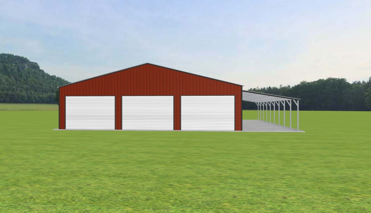 Garage with Lean To 42 x 45 x 10 - Ascential Metal Buildings