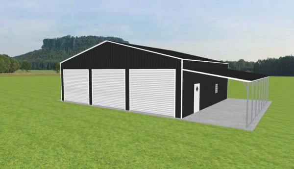 Garage with Lean To 42 x 35 x 12