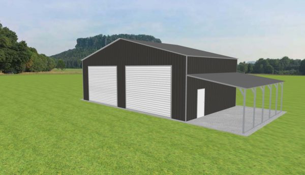 Garage with Lean To 44 x 25 x 14