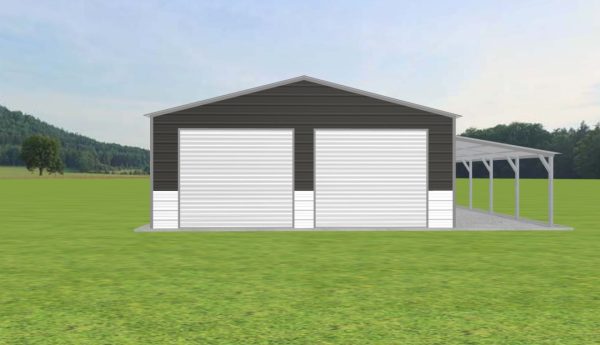 2 Car Garage with Lean To 24 x 30 x 9 - Image 3