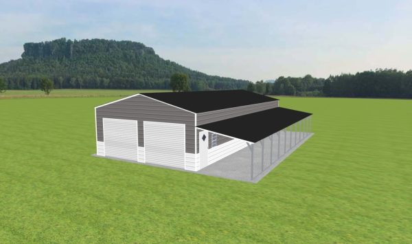 Garage with Lean To 24 x 50 x 10