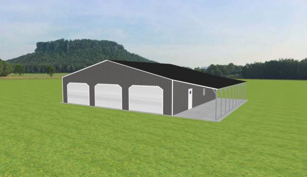 Garage with Lean To 48 x 45 x 10