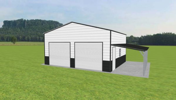 Garage with Lean To 24 x 20 x 11