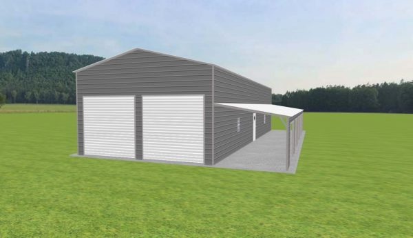 Garage with Lean To 24 x 60 x 14