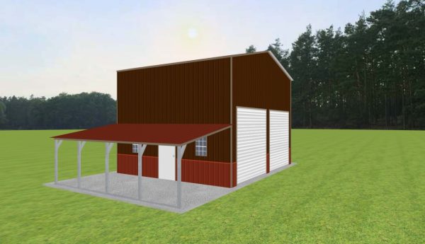 Garage with Lean To 24 x 20 x 16 - Image 2