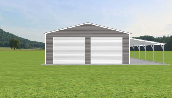 2 Car Garage with Lean To 24 x 50 x 9 - Image 3